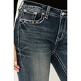 thumbnail image 4 of Grace In La Women's Medium Wash Mid Rise Floral Fleur De Lis Pocket Stretch Medium Wash 26W x 34L, 4 of 4