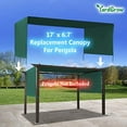 thumbnail image 3 of 17' L x 6.7' W Universal Replacement Canopy for Pergola Structure Outdoor (Canopy Only) (Green), 3 of 8
