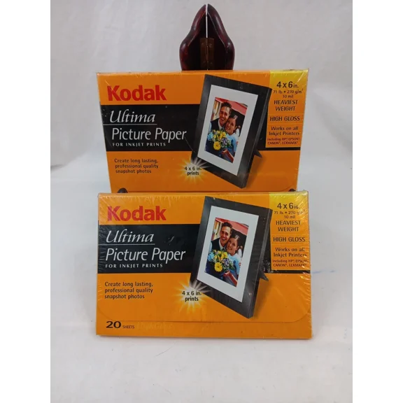 2 Kodak Ultima Picture Paper For Inkjet Printers 20 - 4X6” Colorlast New