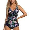 thumbnail image 1 of PMVFHDE Plus Size Swimsuit For Women Flowy Printed Tankini Top With Adjustable Straps And Matching Full Coverage Bottoms, 1 of 4