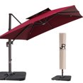 thumbnail image 1 of 9 x 9 ft Patio Umbrella, Outdoor Square Large Cantilever Umbrella Heavy Duty Offset Sun Umbrella， Red, 1 of 9