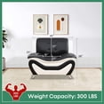 thumbnail image 2 of PonLiving Oversize Modern Leather Sofa Set with Loveseat and Armchair, 3-Piece Living Room Furniture Sets, Black&White, 2 of 7