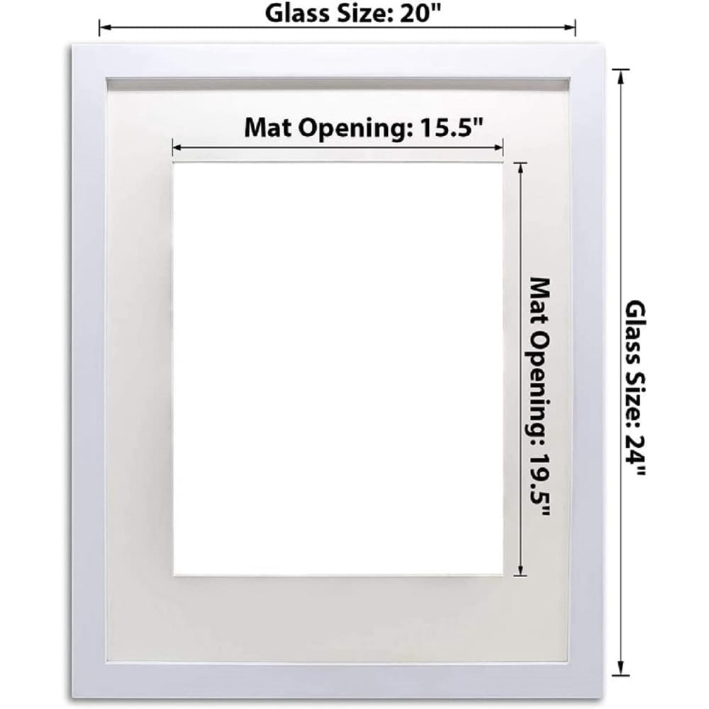 Uspridefurniture 20x24 MDF Picture Frame,Set of 5,White
