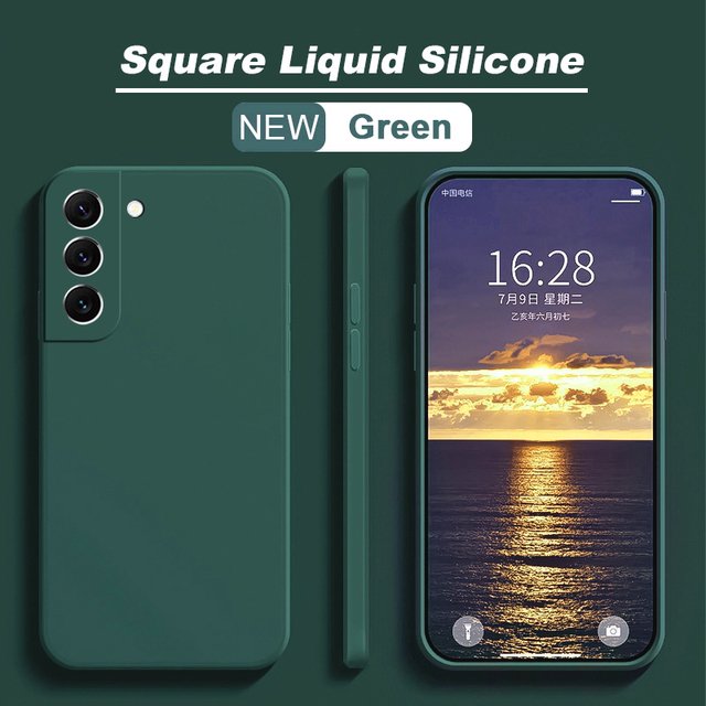 S20 S21 FE S22 S23 Plus Square Liquid Silicone Case For Samsung Galaxy S10 S10E Note 20 Ultra 5G Cover