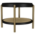 thumbnail image 3 of Arini Ensemble de 3 Pcs Table Basse Ronde et Bout de Canapé Noir, 3 of 14