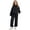 #A07-Black, variant on OYXSER Girls 2-Piece Sweatsuit Set Half Zip Mock Neck Cropped Top & Fuzzy Joggers Soft Play Weekend Lounge Outfits Cozy Casual Wear, Hot Pink 12-13 Years