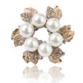 thumbnail image 1 of Mujeres Novia Joyería De Perlas De Imitación Broche De Moda Diseño De Del Champán Yinane  Circular Forma flor de la perla Broche, 1 of 8