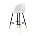 thumbnail image 3 of Bar Stool Chair Barstool, Set of 2, Velvet, Metal Steel, White, Modern Contemporary Urban Design, Bar Pub Cafe Bistro Hotel Restaurant Hospitality, 3 of 10