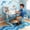 Blue, variant on YNCE Kids Ergonomic Desk and Chair Set, Height Adjustable Children School Study Desk and with Large Writing Board Bookshelf and Drawer for Boys Girls