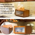 thumbnail image 4 of ETMI Bamboo Bread Box for Kitchen Countertop-Large Farmhouse Brown Bread Box with Window Bread Holder, 4 of 7