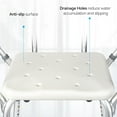 thumbnail image 2 of Kojooin Shower Chair with Arms & Back for Inside Shower – 350 lb Capacity, Height Adjustable, Non-Slip Seat with Padded Armrests, White, 2 of 7