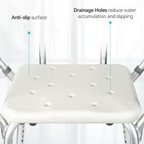 Yeshouse Shower Chair for Inside Shower, Shower Chair for Inside Shower with Arms and Back, 350 lb Capacity, Adjustable Height, Non-Slip Seat with Padded Armrests & Back, White