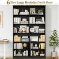 thumbnail image 5 of Homfa 73'' Bookcase and Bookshelves with Doors, Double Wide Wood Display Bookshelves for Living Room Home Office, Black, 5 of 8