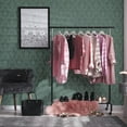 thumbnail image 6 of Tempaper Textured Damsel Metallic Teal Peel and Stick Damask Wallpaper, 20.5" x 16.5', 6 of 8