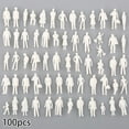 thumbnail image 1 of 50/100Pcs 1:75 Scale Miniature People Model White Figures for Architectural Building Sand Table Railway Scene Layout Diorama Kit 100Pcs, 1 of 4