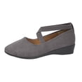thumbnail image 3 of Willtoo Womens Crisscross Elastic Strap Wedge Flats Comfort Slip‑On Mary Jane Shoes Soft Lightweight Non‑Slip Round Toe Casual Walking Shoes, 3 of 6