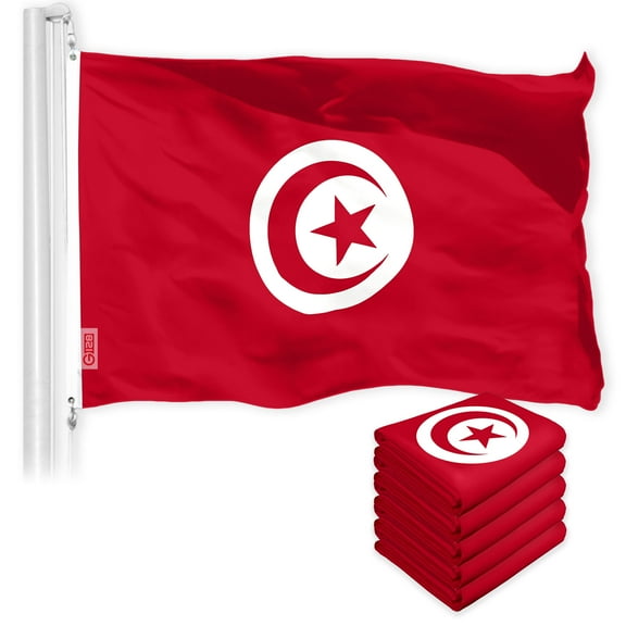 Tunisia Tunisian Flag 3x5FT 5-Pack 150D Printed Polyester By G128