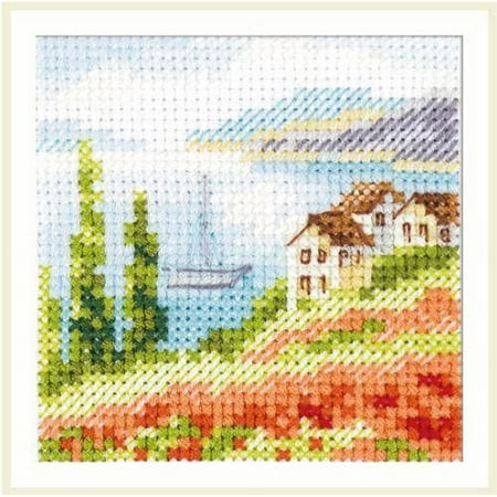 UPC: 4610009346144 | Cross-Stitch Kit Poppies at the Sea 0-199 Village Lake Embroidery