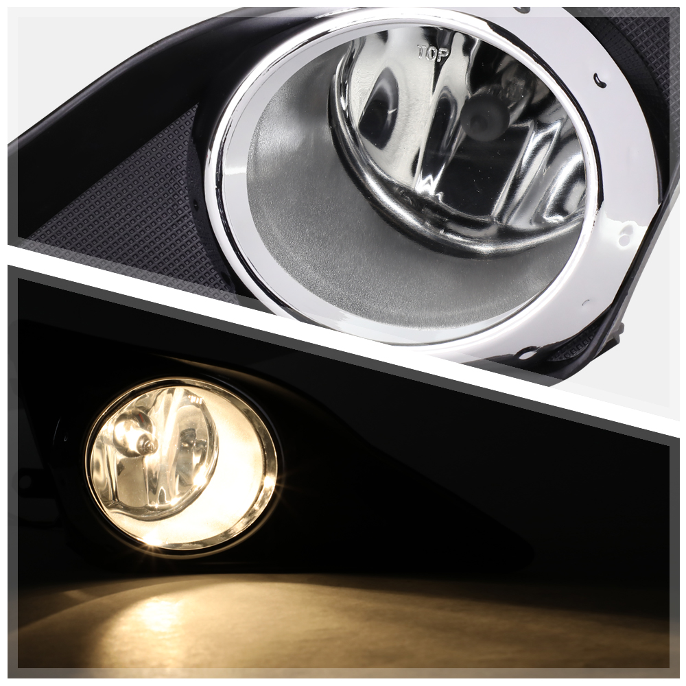 DNA Motoring For 09-10 Toyota Corolla JDM Clear Lens Bumper Fog Light Lamps Pair w/Wiring+Swtich