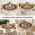 thumbnail image 7 of Colorful Tie Dye Dot Mandala Pattern Round Fitted Tablecloth with Elastic Edge,Dining Table Cover Waterproof,Outdoor Round Tablecloth for Camping,Dining,Indoor and Outdoor, 7 of 7