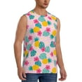 thumbnail image 2 of Uemuo Pineapple And Leaves Pattern Men's Sleeveless T-Shirt,Muscle Athletic Tank Top, Moisture-wicking Quick-dry Breathable Classic Tee Top for Gym Run Outdoor Sports-X-Large, 2 of 8