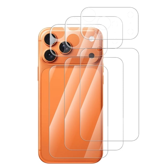 3 Pack Back Protector PET Film for iPhone 17 Pro Max   3 Pack Camera Lens Protector for iPhone 17 Pro Max, Anti-Scratch Ultra HD Clear Easy Installation Not-Yellowing Anti-Fingerprint, Clear