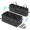 thumbnail image 2 of CLESOO Car Trunk Organizer, 75L Collapsible SUV Organizer Multi-Compartment, Car Storage Box with 4 Adjustable Straps, Black, 2 of 9