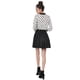 thumbnail image 5 of Disfraz de Halloween para mujer Polka Dots Contraste Peter Pan Collar Top 3/4 Mangas Blusa Camisa Blanco XS Allegra K, 5 of 7
