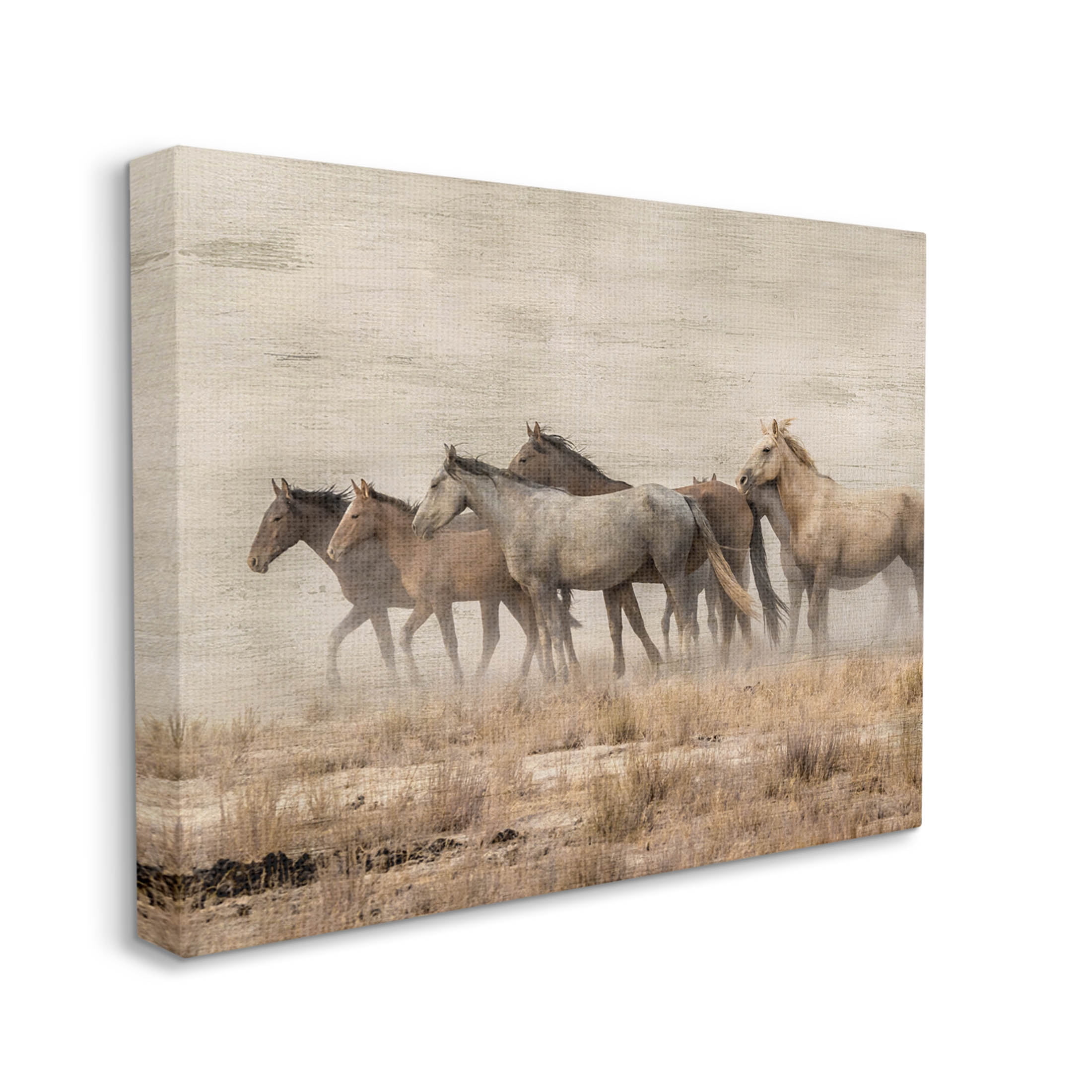Galloping Horse Herd Countryside Animals & Insects Graphic Art Gallery Wrapped Canvas Print Wall Art
