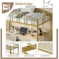 thumbnail image 4 of Senfot Twin Size Loft Bed, Heavy Duty Metal Loft Bed Frame with Arched Guardrail and Safety Ladder, No Box Spring Needed, Space-Saving, Modern Gold, 4 of 7