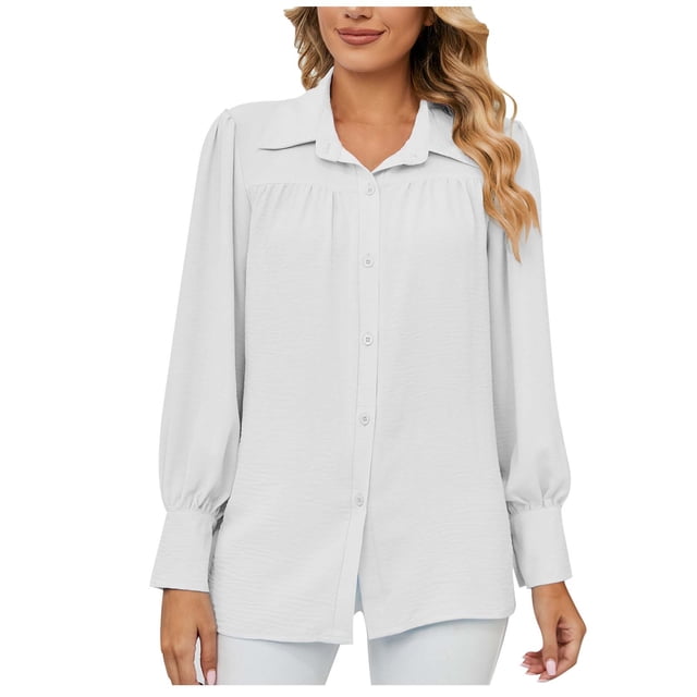 Birdeem Mode Femmes Grande Taille Uni Manches Longues Col Rond Blouse T-Shirt Décontracté Hauts