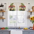 thumbnail image 2 of 2 Pack Frog Mushroom Valance for Window Watercolor Plant Leaves Linen Kitchen Valance Rod Pocket Short Curtain Topper Decorative Window Treatment for Living Room Bedroom 54"x18", 2 of 8