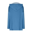 thumbnail image 5 of Lightweight Mid Length Cardigans for Women Long Sleeve Solid Color Open Front Top with Hooded Thin Pockets Hoodies (Blue XL), 5 of 5