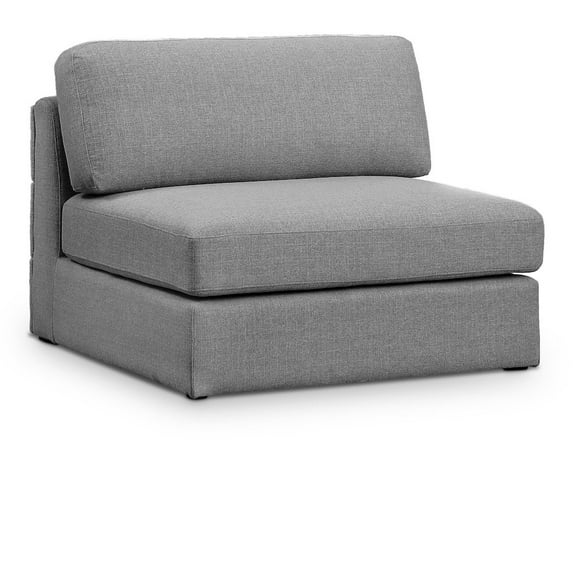 Meridian Furniture Beckham Grey Durable Linen Textured Fabric Armless
