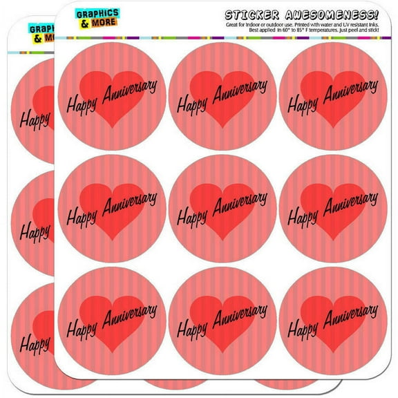 Happy Anniversary Heart Love Wedding 18 2" Planner Calendar Scrapbooking Crafting Stickers