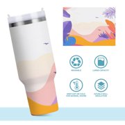 Desert Oasis Insulated Tumblers 40oz Double-Walled Stainless Steel Water Bottles Car Handle
