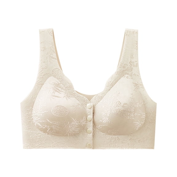Womens Everyday Bras, Front Closure Bras for Women Seamless Wireless Push Up Bra No Underwire Full Coverage Comfort Bras Mastectomy Bralettes M-4XL