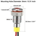 thumbnail image 2 of Unique Bargains Signal Indicator Light AC/DC 110V 8mm Red LED Metal Shell, 2 of 4