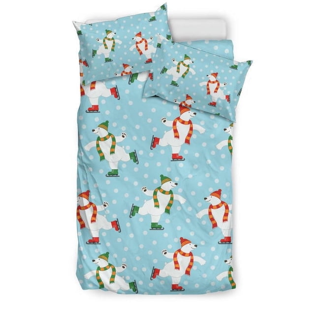 Juego de cama con estampado de oso polar Pb07