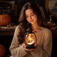 thumbnail image 4 of Halloween Decorative Lantern, Flameless Led Night Light with Haunted House, Vintage Hanging Tabletop Lamp for Indoor Party, Home Mantel and Entryway Display, 7.9 Inch Black Finish, 4 of 7