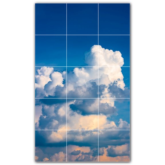 Picture-Tiles.com: Clouds Ceramic Tile Wall Mural WAL500390-35M. 18"W x 30"H using (15) 6" x 6" Ceramic Tiles-Satin Finish