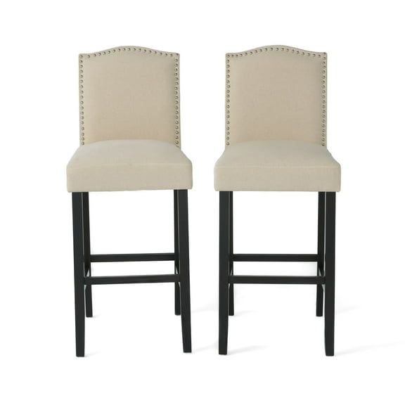 Auburn 30" Fabric Backed Barstool, Ivory, Set of 2