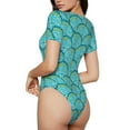 thumbnail image 3 of The Xecao Beautiful Seashells Women's Crew Neck Body Suit, a short-sleeved bodysuit and basic swimsuit, both comfort and style for dating and daily life, 3 of 9