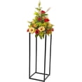 thumbnail image 3 of Metal Wedding Flower Stand Floor Vase Column Flower Stand Geometric Centerpieces Vase for Tabletop Flower Arrangement Event Reception Tables Decoration (29.52" H, W/ Metal Plate, Black), 3 of 9