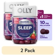 (2 pack) OLLY Max Sleep Gummies for Adults, 10 mg Melatonin - 50 Count, Strawberry Sunset Flavor