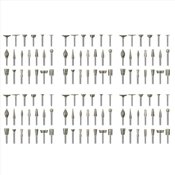 Juego de Talla de Piedra Brocas de Diamante, 120 Piezas Kits de Pulido Accesorios de Herramientas Rotativas con VáStago de 1/8 Pulgadas para Tallar