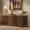 Brown, variant on 63" Fluted Buffet Cabinet, 4-Door Sideboard with Gold Trim & Faux Marble Top, for Dining Room Living Room, Brown
