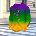 thumbnail image 4 of Ceisia Men's Mardi Gras Gradient Waffle-Knit Sweatshirt | Relaxed Spring/Summer Casual Top Gift, 4 of 8