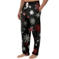 thumbnail image 4 of WTOBBY Men's Knitted Christmas Print Casual Pants with Pockets, Soft Lounge Sleep Pajama Bottoms for Holiday and Home Wear,Black L, 4 of 7