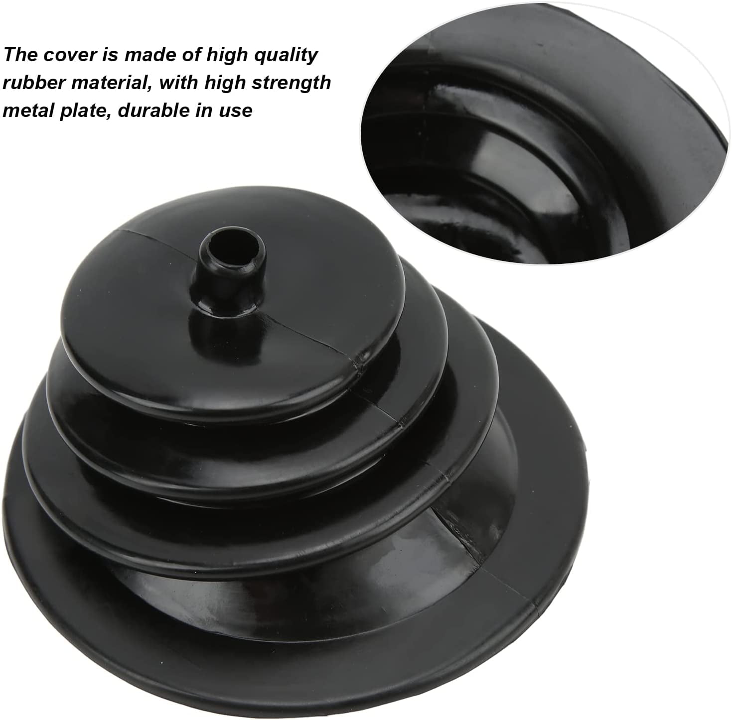 ABPETE Gear Shift Boot Cover, Shift Dust Cover, Shifter Boot Plate Gear Shift Handbrake Lever Boot Plate Kit Black Rubber Round Universal Replacement for Car Automotive Clutch Boots